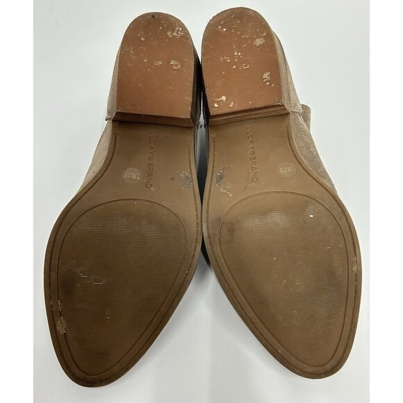 Lucky Brand Fahmida Ankle Boots Booties Brown Suede Women’s 7.5 Tan Casual - Picture 6 of 8